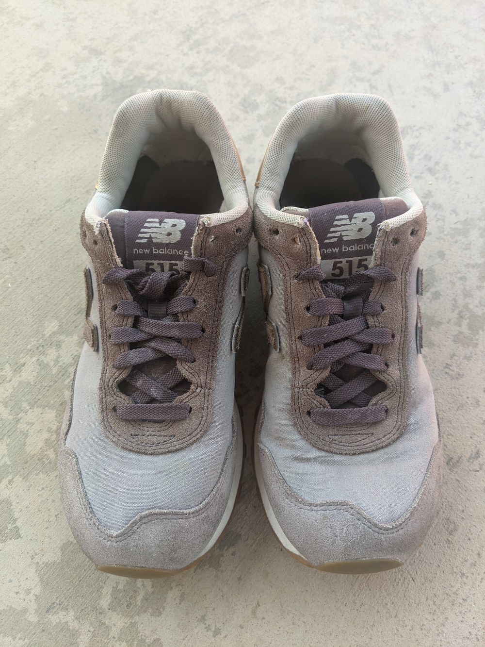 New Balance Mauve and Gray Suede Mesh Sneakers